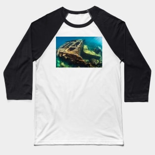 Ship Wreck with sun beams koh tao Baseball T-Shirt